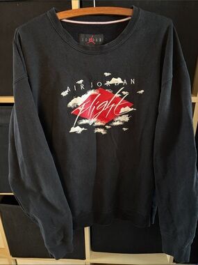 Air Jordan Nike 'Flight' Graphic Sweatshirt - Black & Red L
